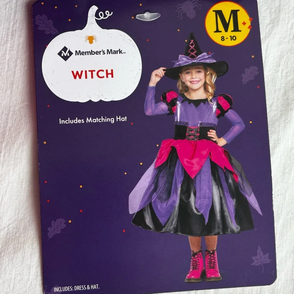 Disguise Girl's Witch Hoop Skirt Halloween Costume Cosplay NWT